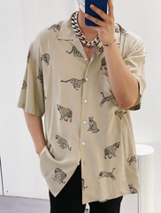 Beige Leopard Printed Shirt