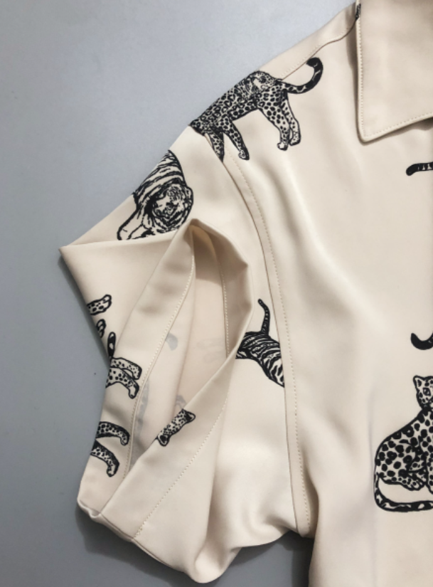 Beige Leopard Printed Shirt