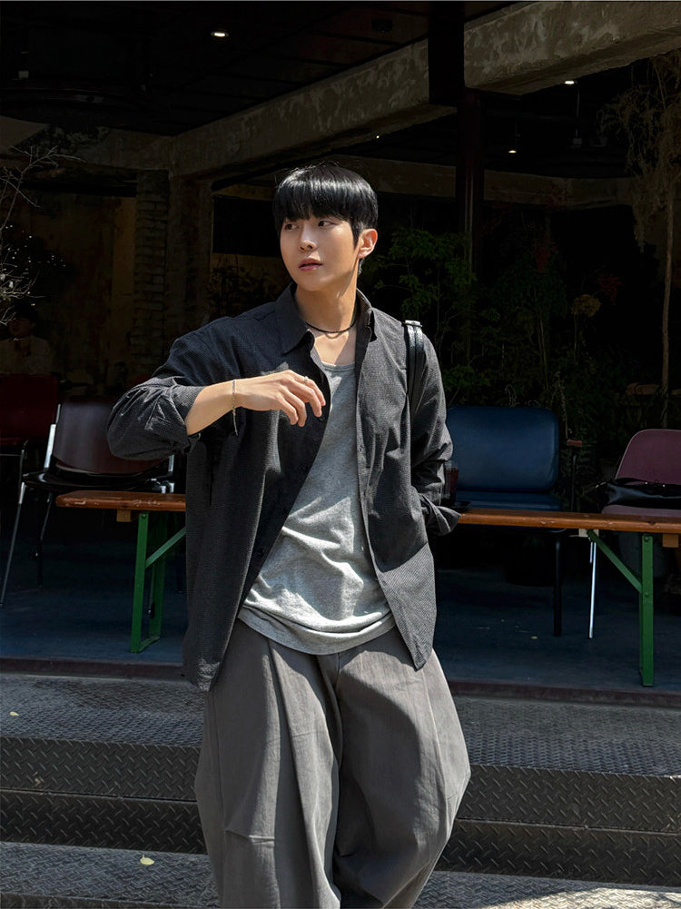Textured Loose Casual Shirt