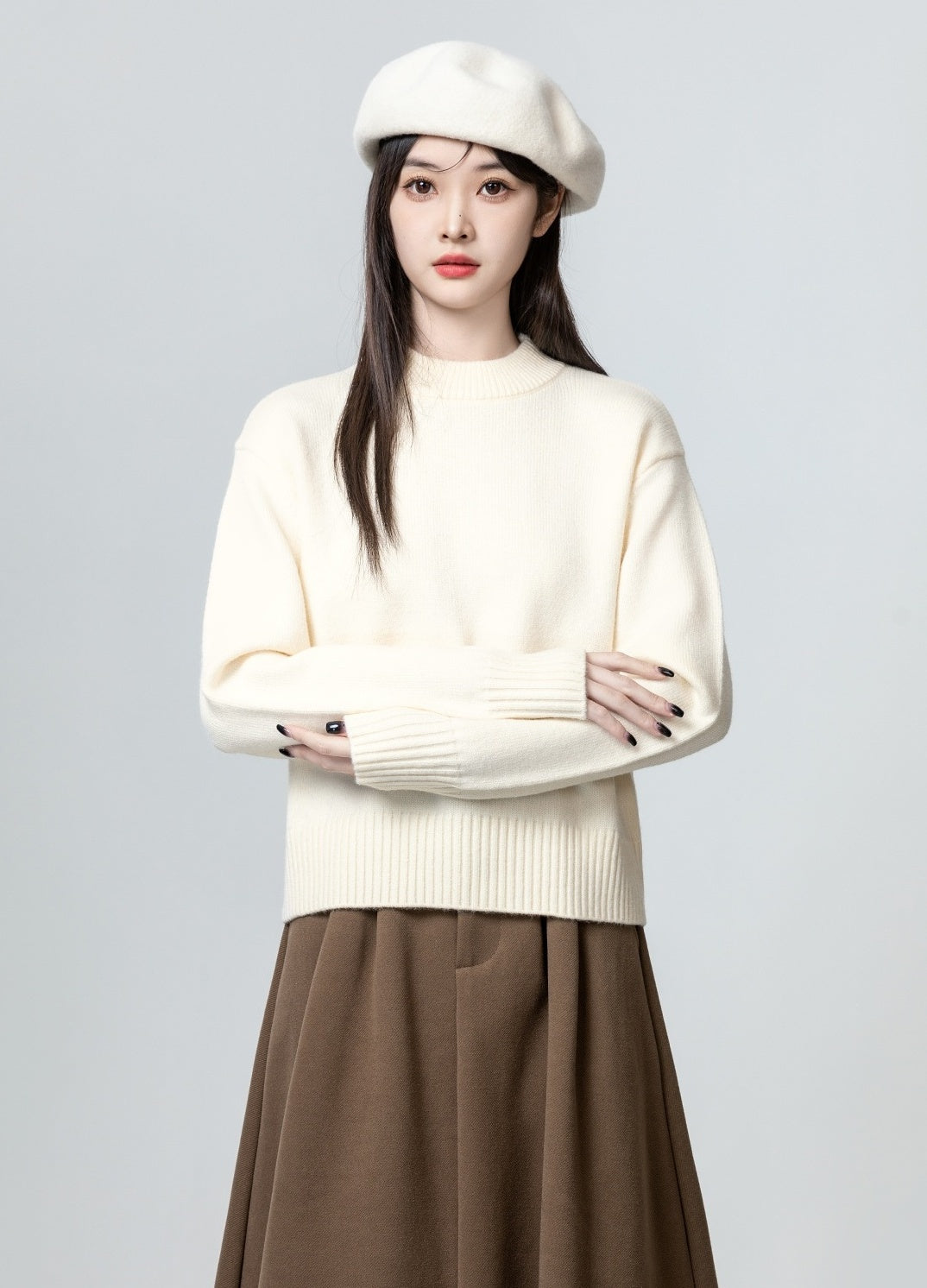 Beige Thick Knit Sweater