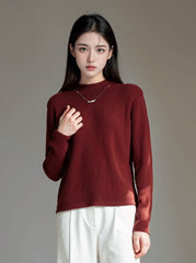 Thickened High Neck Sweater In Red
