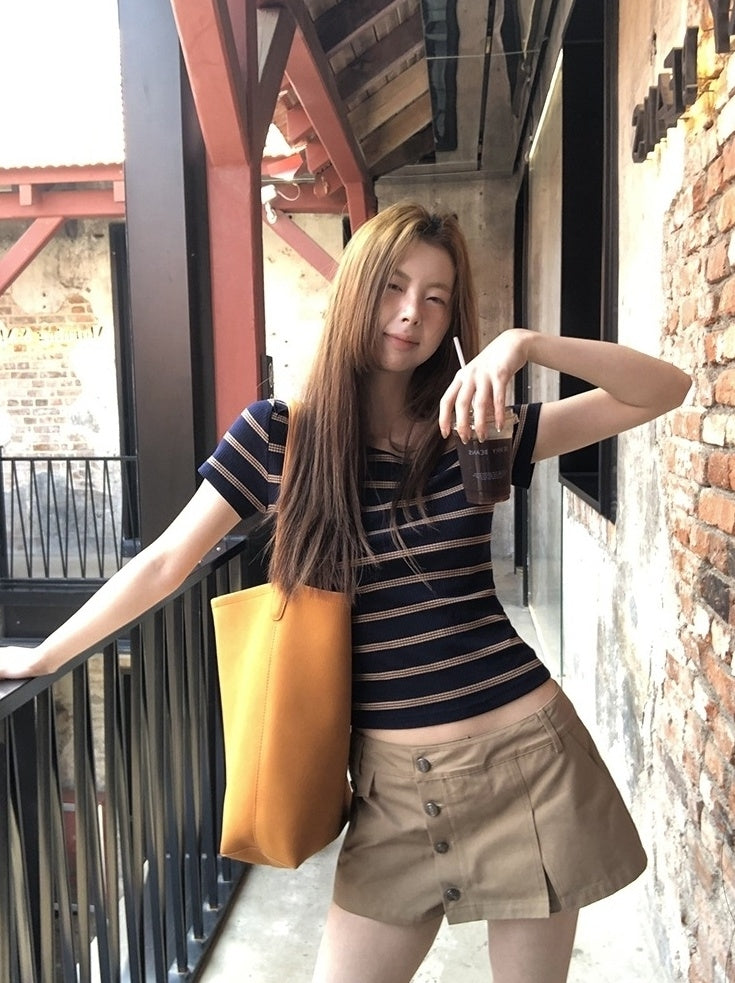 Trendy A Line Mini Skirt With Utility Design