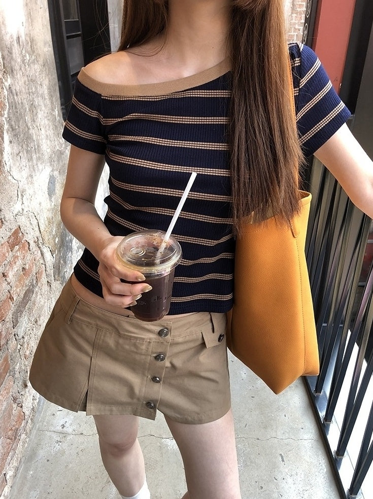 Trendy A Line Mini Skirt With Utility Design