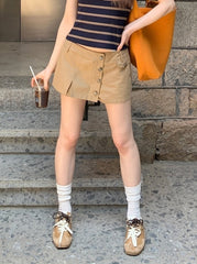 Trendy A Line Mini Skirt With Utility Design