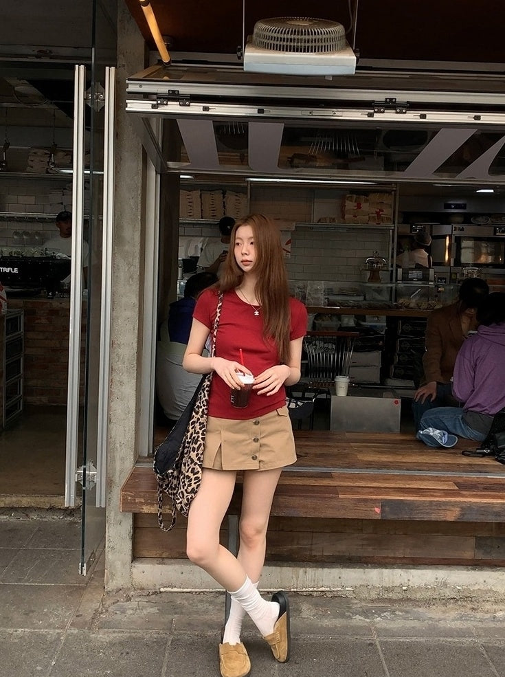 Trendy A Line Mini Skirt With Utility Design