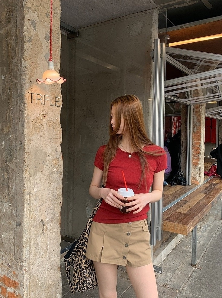 Trendy A Line Mini Skirt With Utility Design