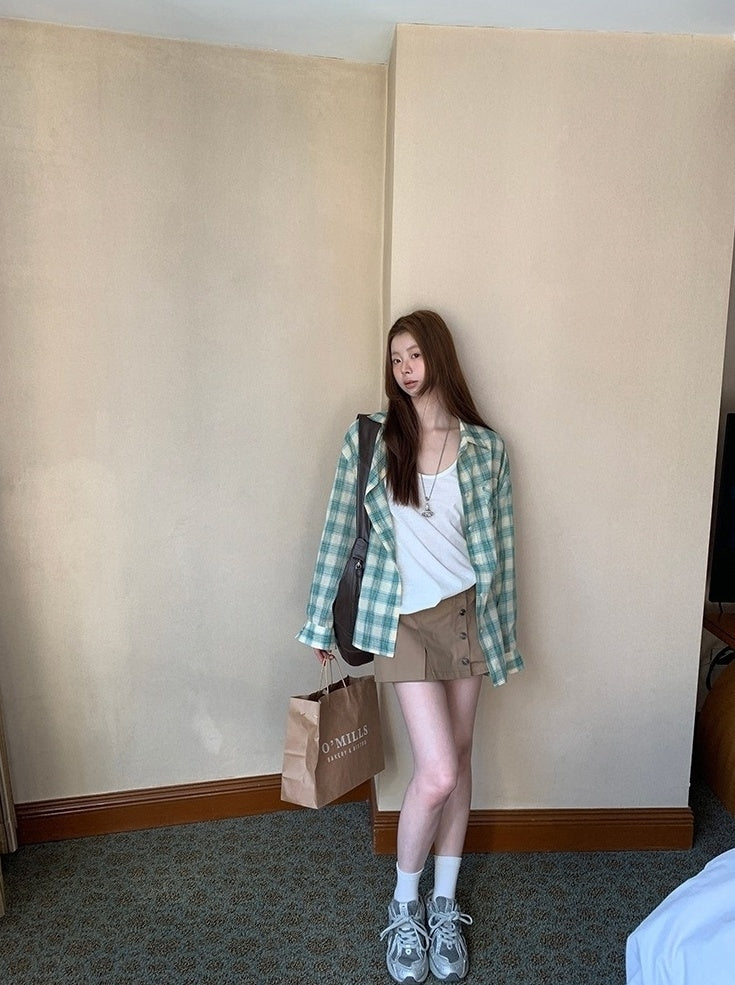 Trendy A Line Mini Skirt With Utility Design