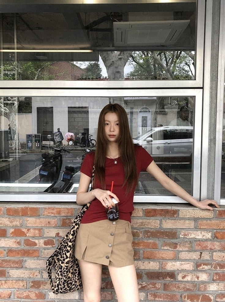Trendy A Line Mini Skirt With Utility Design