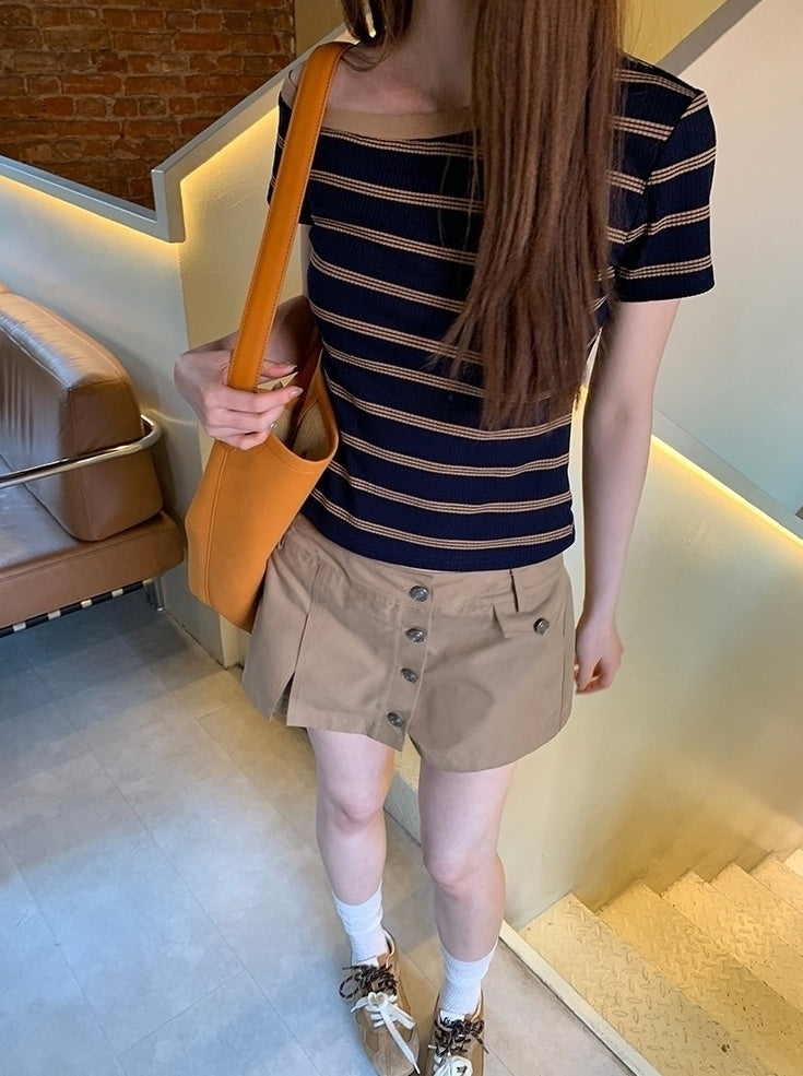 Trendy A Line Mini Skirt With Utility Design