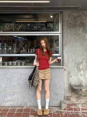 Trendy A Line Mini Skirt With Utility Design