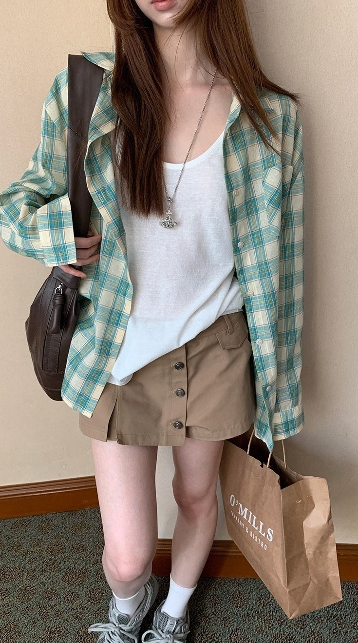 Trendy A Line Mini Skirt With Utility Design