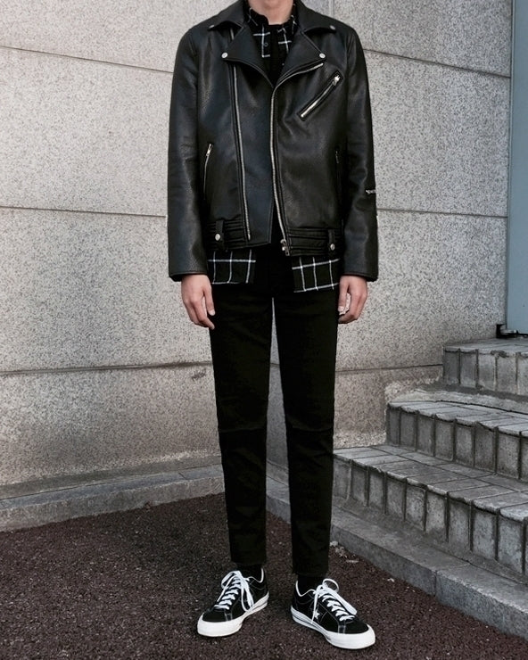 Trendy Black Moto Faux Leather Jacket