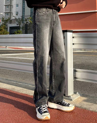 Trendy Black Wideleg Jeans