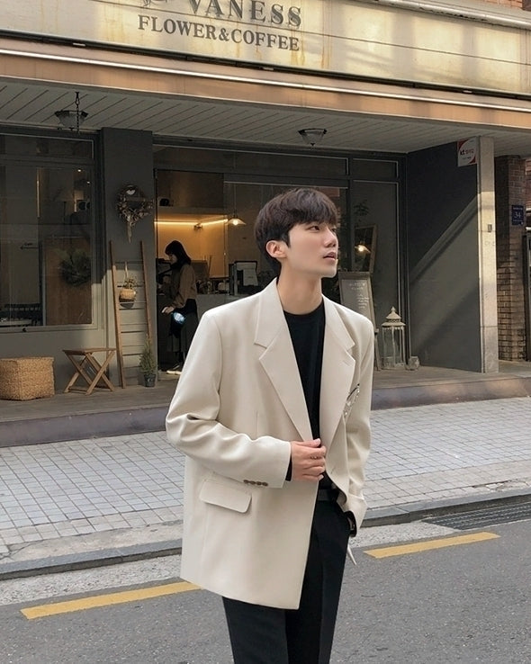 Trendy Casual Blazer Relaxed Fit Street Style