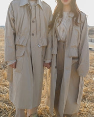 Trendy Casual Long Trench Coat For Everyday Style