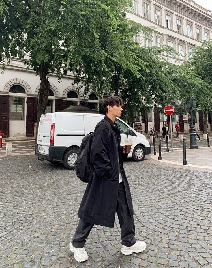 Trendy Casual Mid Length British Style Coat