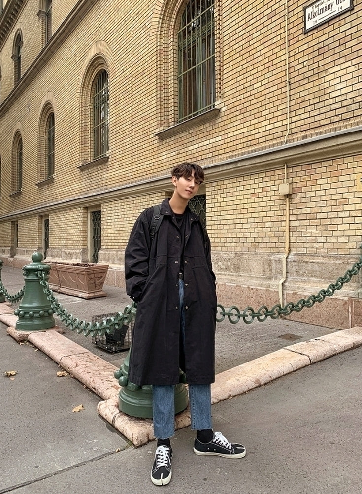 Trendy Casual Mid Length British Style Coat