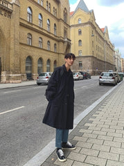 Trendy Casual Mid Length British Style Coat