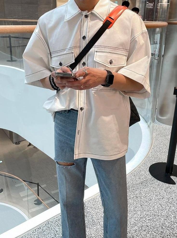 Trendy Casual Short Sleeve Shirt