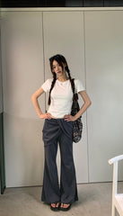 Trendy Gray Short Sleeve Top