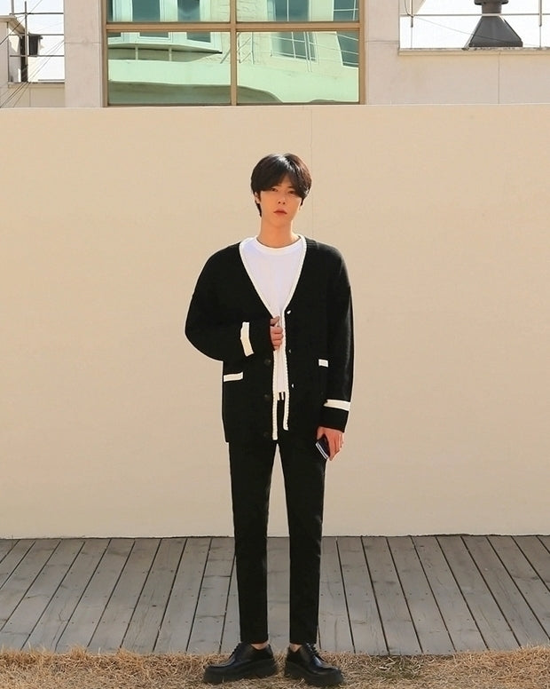 Trendy Knit Cardigan Casual Loose Style Sweater
