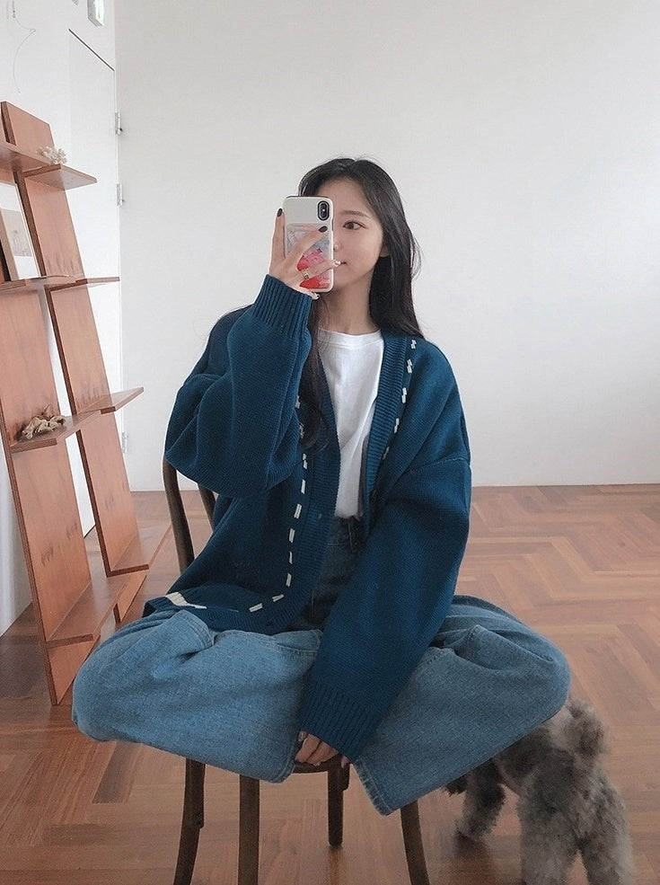 Trendy Knit Cardigan Sweater