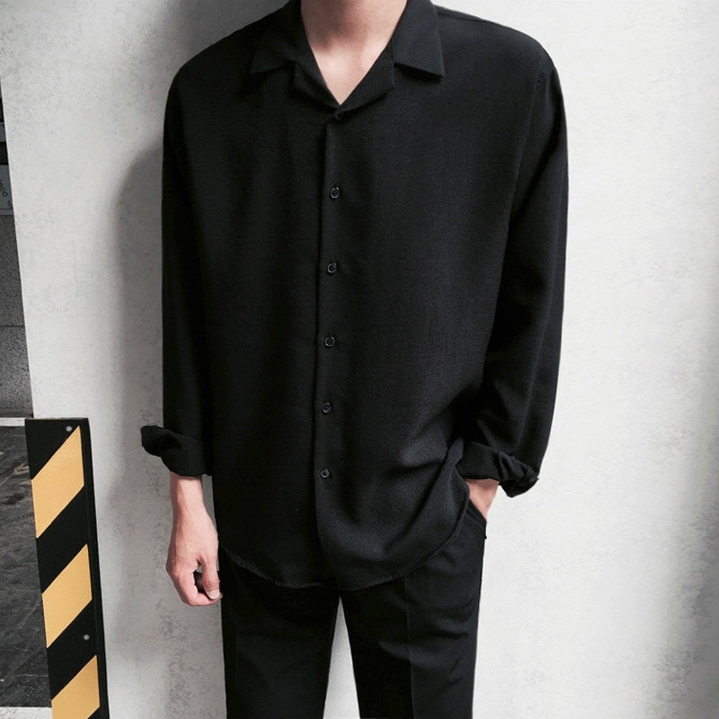 Trendy Korean Style Long Sleeve Collar Shirt