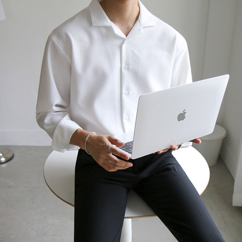 Trendy Korean Style Long Sleeve Collar Shirt