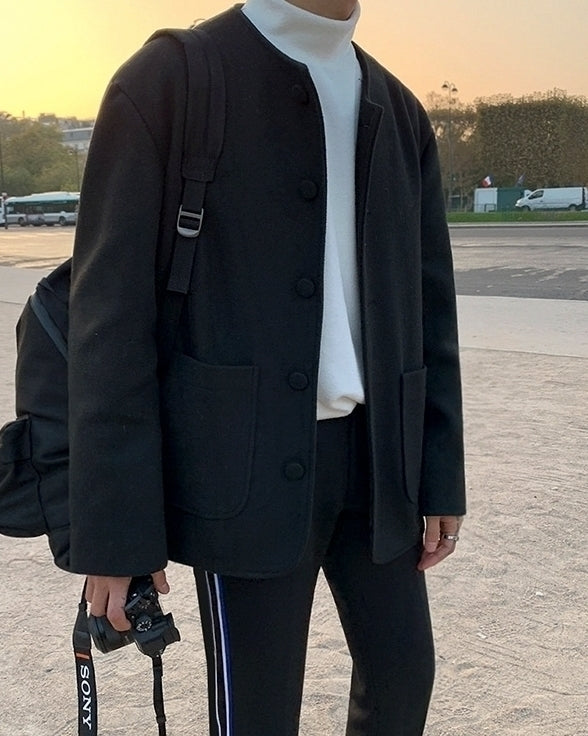 Trendy Korean Style Blend Short Jacket