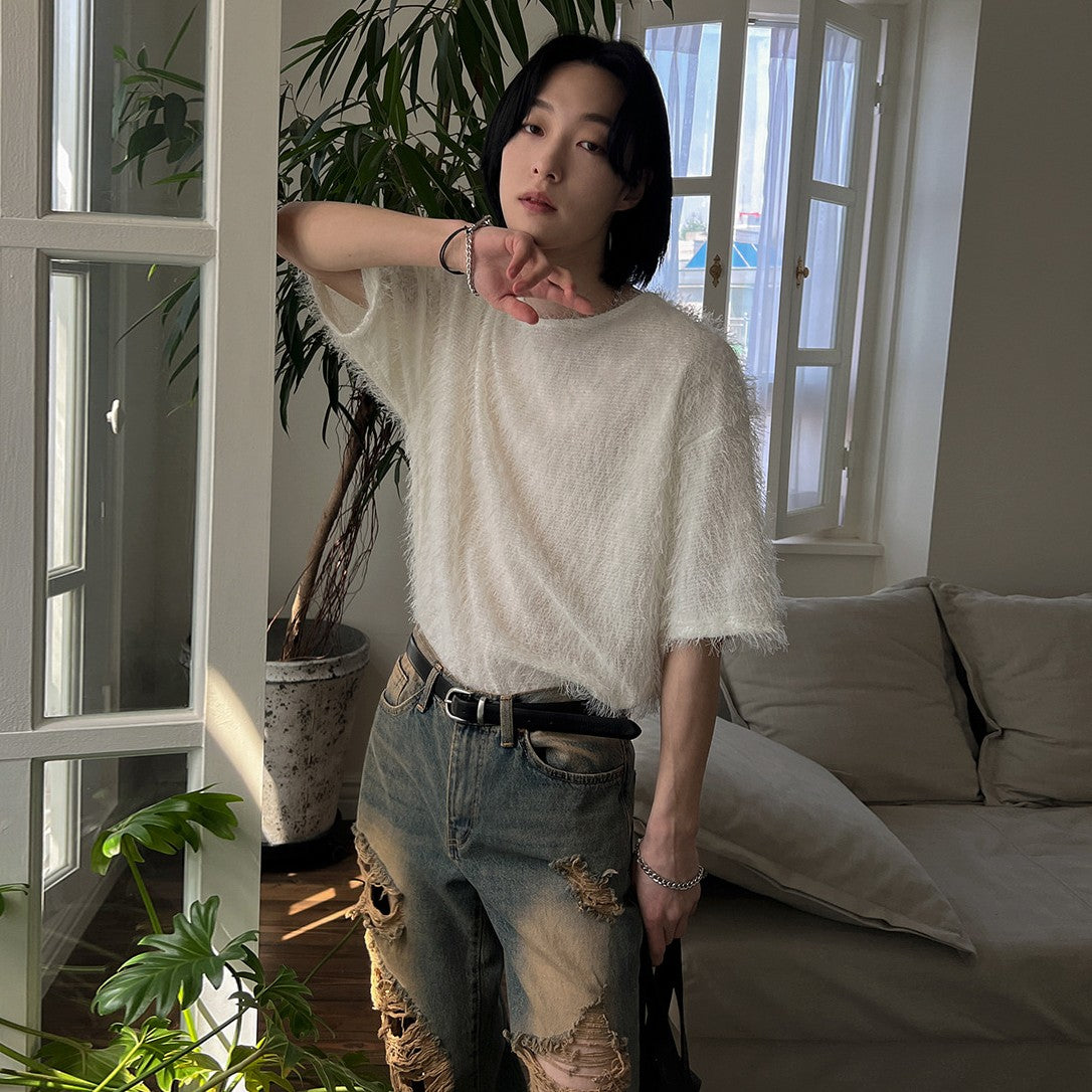 Trendy Loose Fit Casual Round Neck Short Sleeve Top