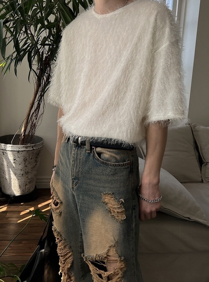 Trendy Loose Fit Casual Round Neck Short Sleeve Top