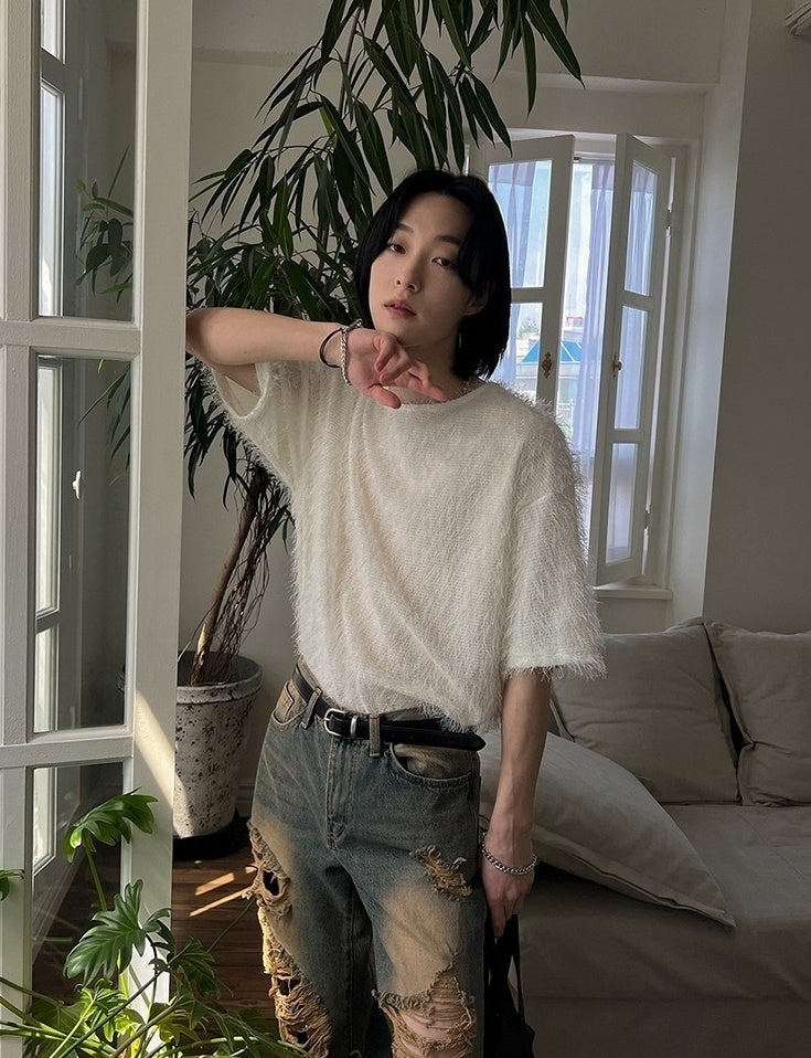 Trendy Loose Fit Casual Round Neck Short Sleeve Top