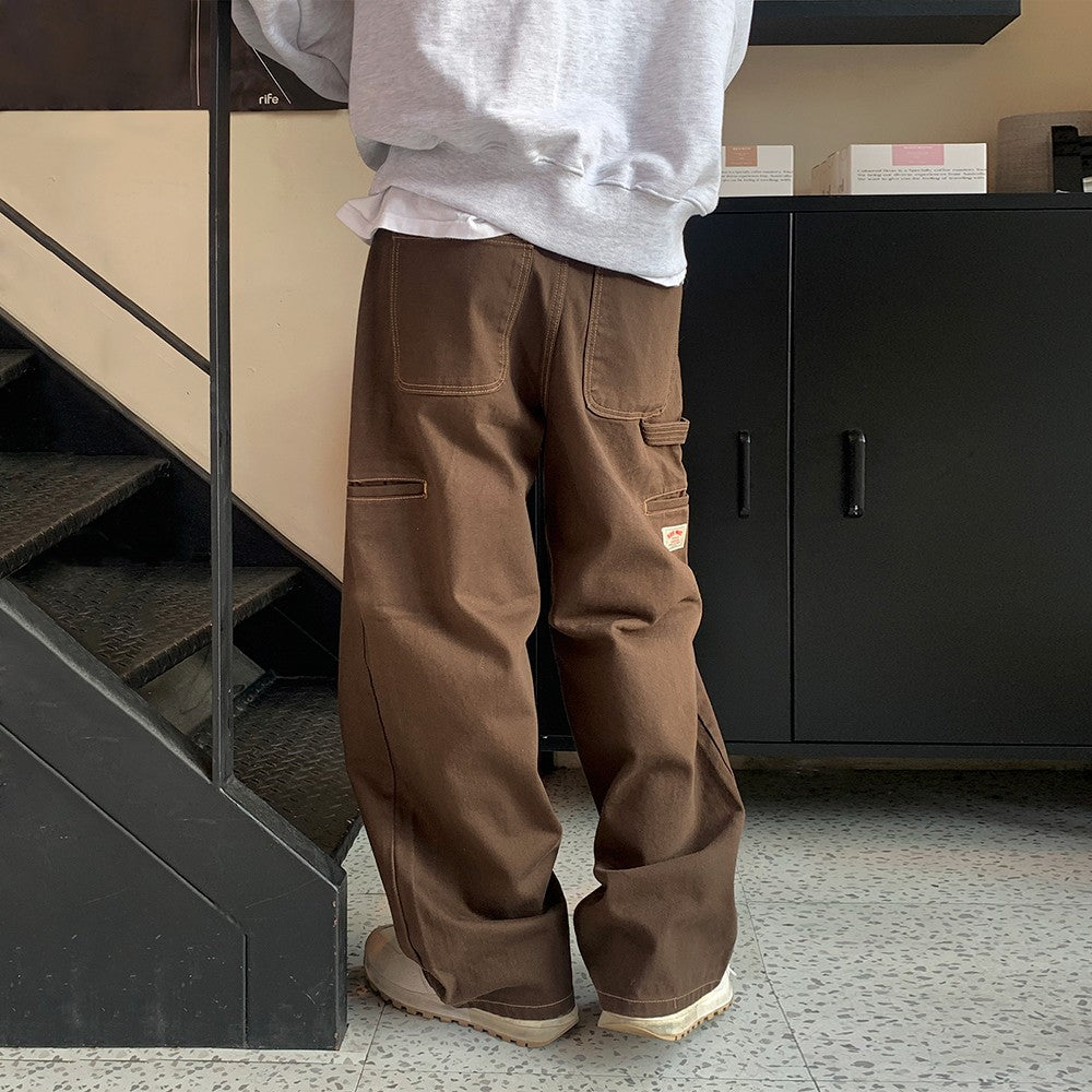 Trendy Loose Fit Denim Cargo Pants