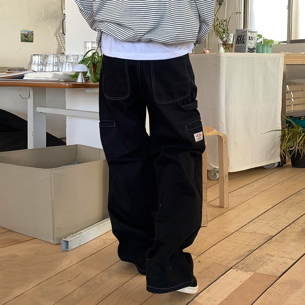 Trendy Loose Fit Denim Cargo Pants