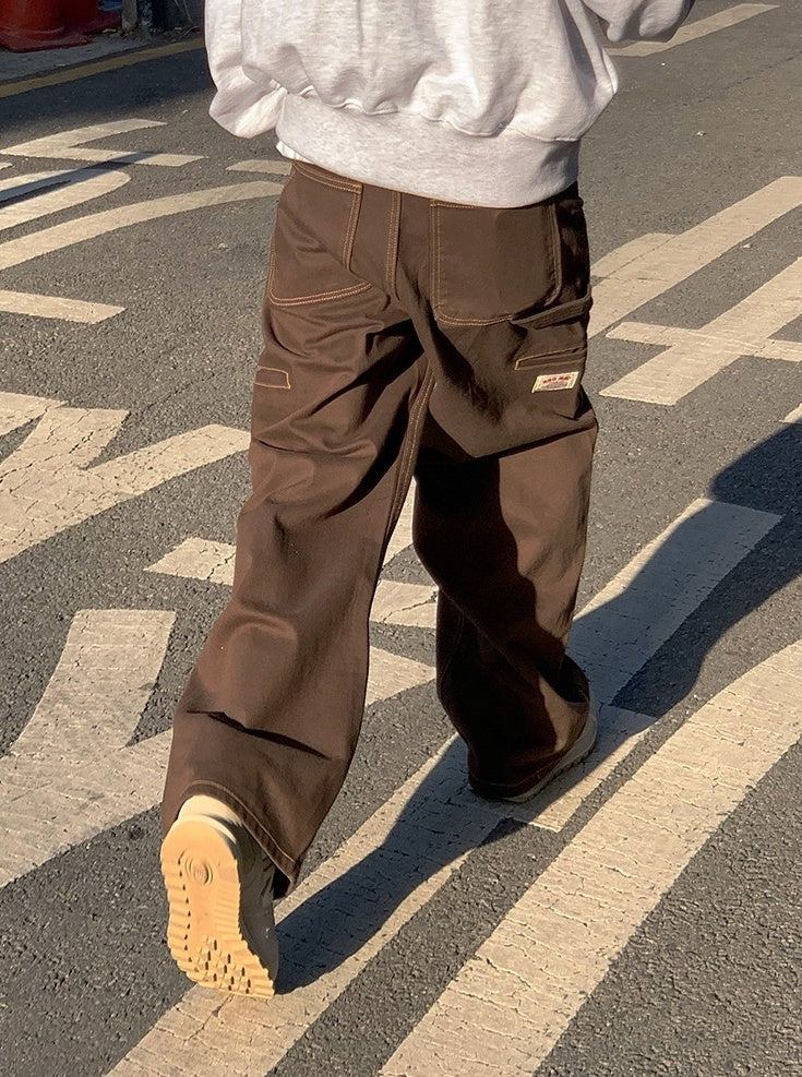 Trendy Loose Fit Denim Cargo Pants