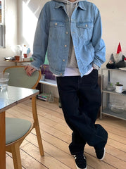 Trendy Loose Fit Denim Cargo Pants