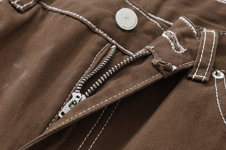 Trendy Loose Fit Denim Cargo Pants