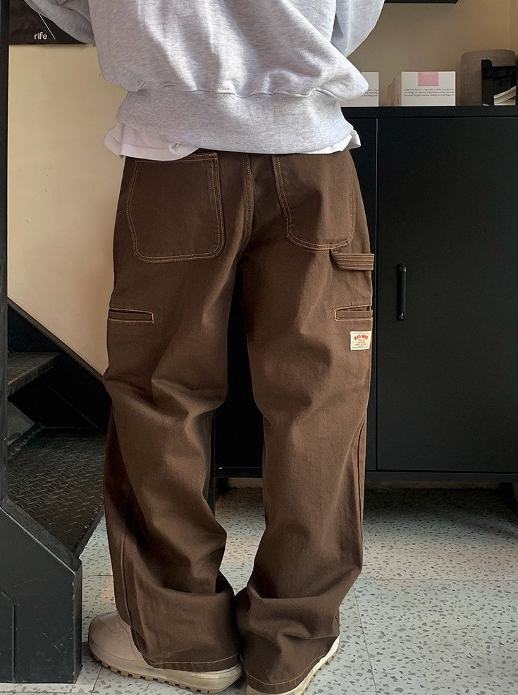 Trendy Loose Fit Denim Cargo Pants