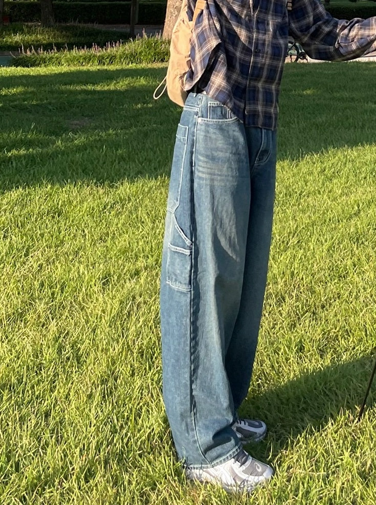 Trendy Loose Fit Denim Trousers