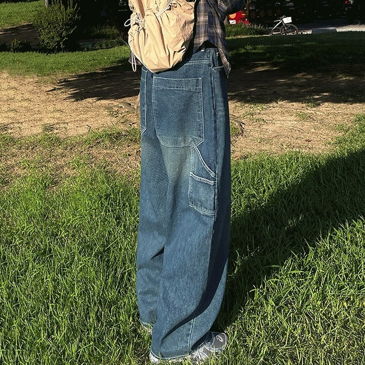 Trendy Loose Fit Denim Trousers