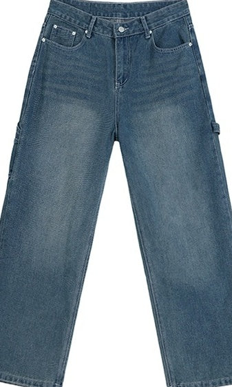 Trendy Loose Fit Denim Trousers
