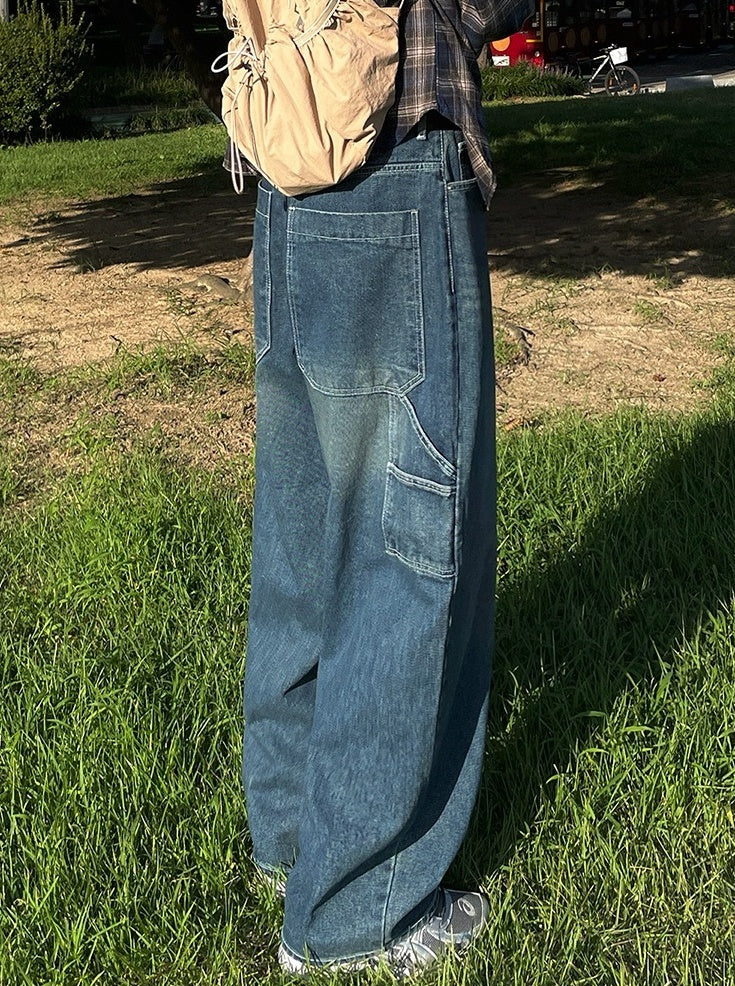 Trendy Loose Fit Denim Trousers