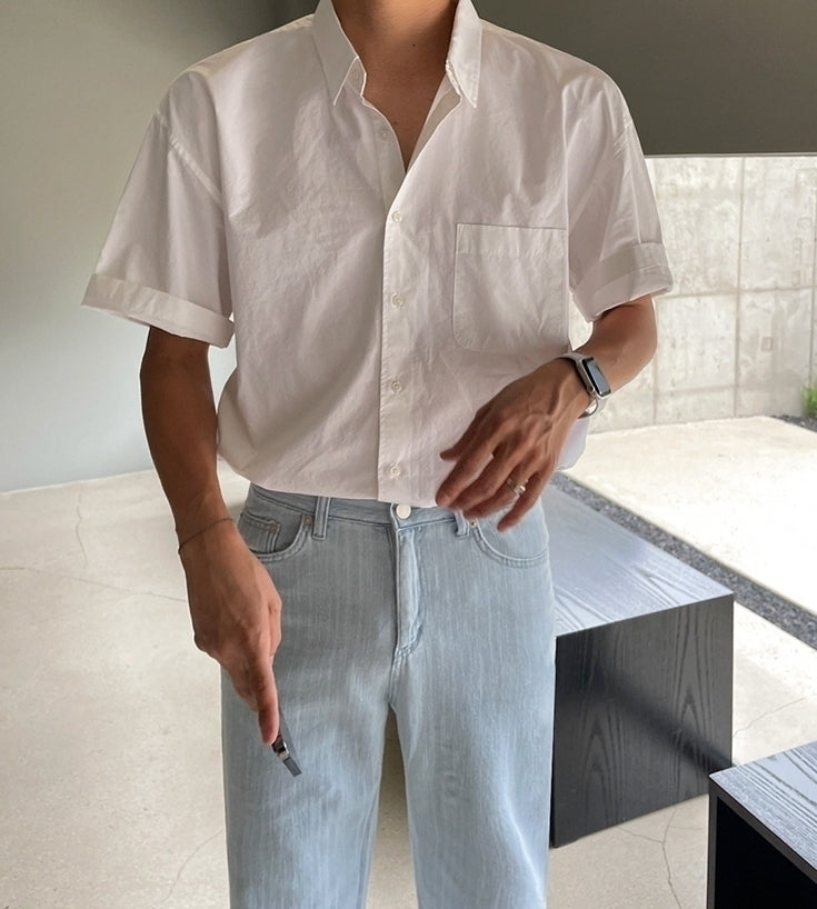 Trendy Loose Fit Short Sleeve Shirt