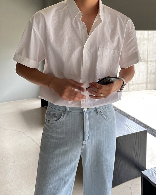 Trendy Loose Fit Short Sleeve Shirt