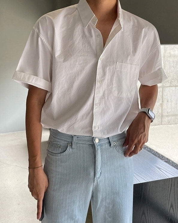 Trendy Loose Fit Short Sleeve Shirt
