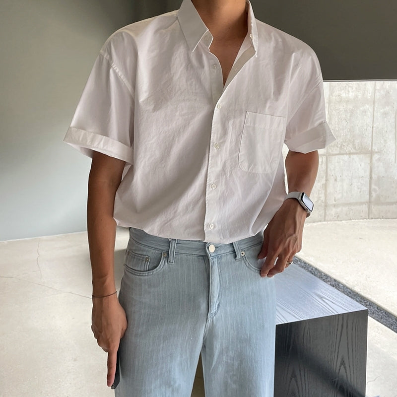 Trendy Loose Fit Short Sleeve Shirt