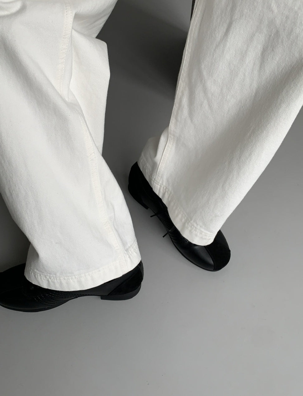 Korean Style-Washed Wide Leg Straight Jeans