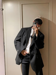 Trendy Mid Length Casual Trench Coat Blazer Jacket