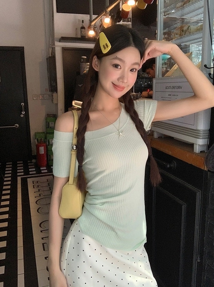 Trendy Offshoulder Knit Top