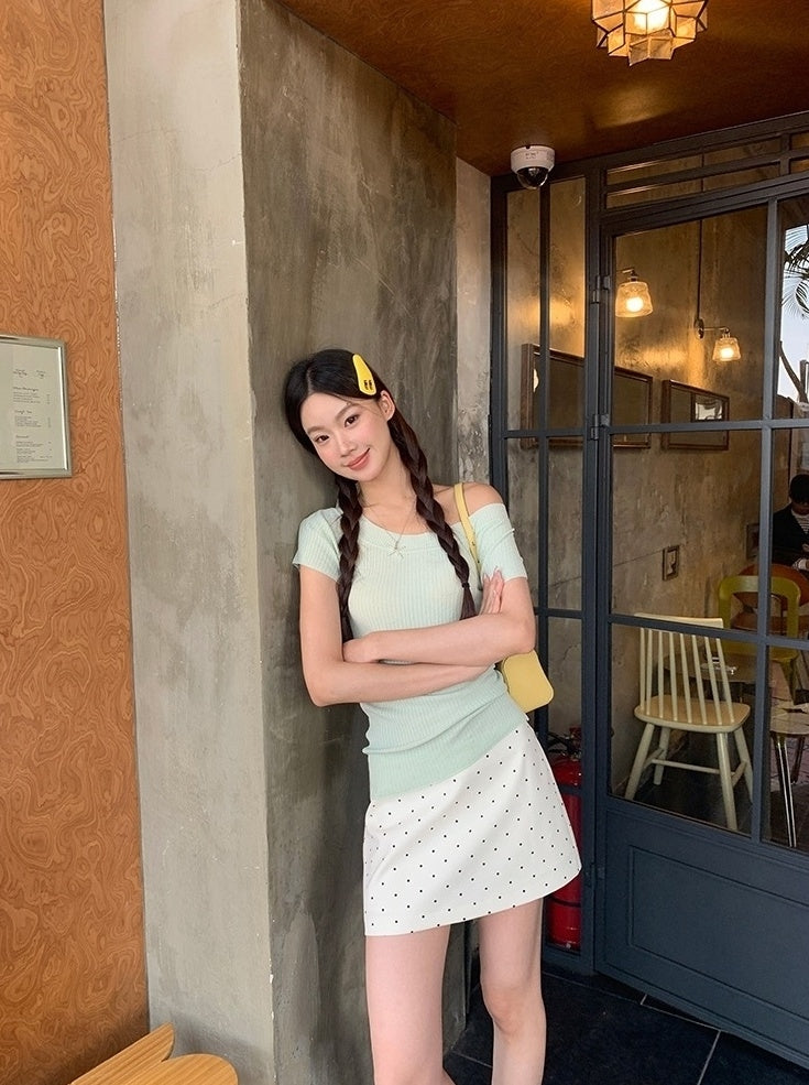 Trendy Offshoulder Knit Top